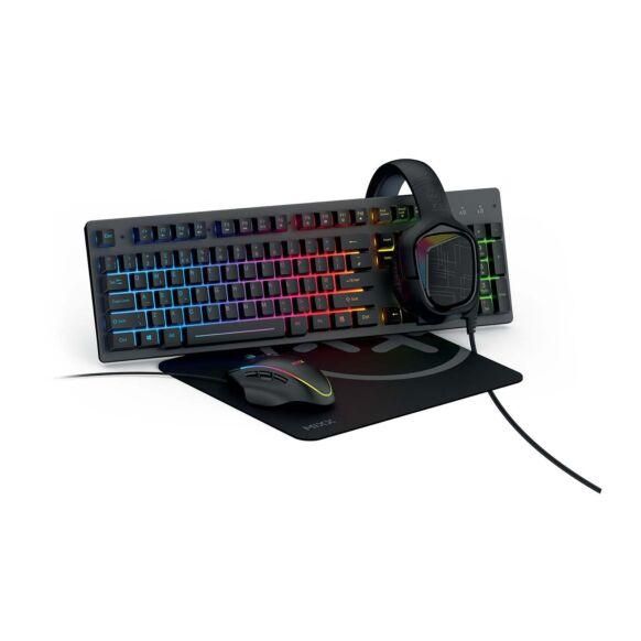 MIXX RapidX Bundle 4-in- 1 Wired Gaming Set - Headset, RGB Keyboard (UK),  Mouse, and High Density Mouse Mat (New)
