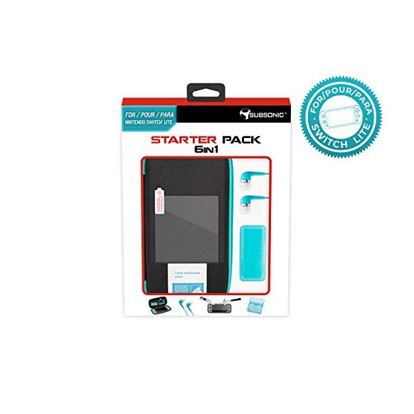 Subsonic - 6 In 1 Accessory Pack for Nintendo Switch Lite with Carrying Case and Tempered Glass Protective Screen (Switch) (New)