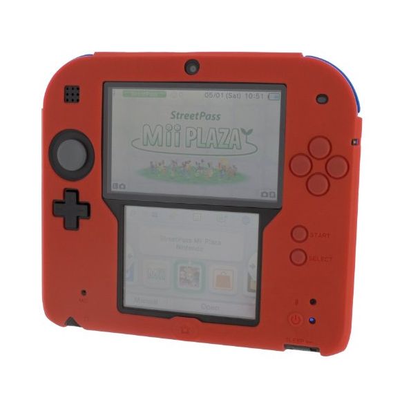 ZedLabz soft silicone gel protective cover rubber bumper case for Nintendo 2DS (Red) (New)
