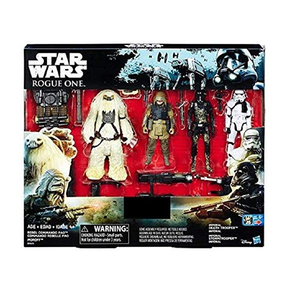 Star Wars Rogue One Exclusive Action Figure 4 Pack Includes: Rebel Commando Pao, Moroff, Imperial Death Trooper and Imperial Stormtrooper (New)