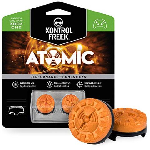 KontrolFreek Atomic for Xbox One Controller | Performance Thumbsticks | 2 Mid-Rise Convex | Orange (New)