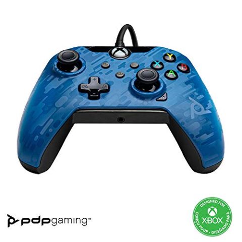 PDP Controller Wired (Xbox Series X) (Blue Camo) (New)