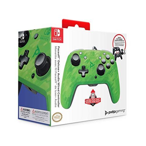PDP Controller Faceoff Deluxe+ Audio Wired Switch Camo Green (New)