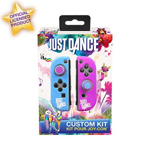 Just Dance 2019 - Custom Kit - Silicone protective cases for JoyCon, non-slip soft shell with precision Thumb Grips Caps accessories for Nintendo Switch Joy-Con controller joysticks (New)