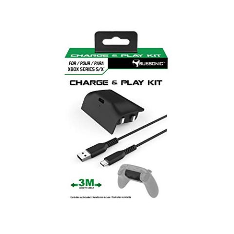 Subsonic - Charging Kit - Battery and 3 Meter USB C Cable For Xbox X Series Controller (Xbox Series X) (New)