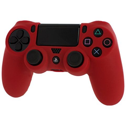 Pro Soft Silicone Protective Cover with Ribbed Handle Grip [Red]  (PS4) (New)