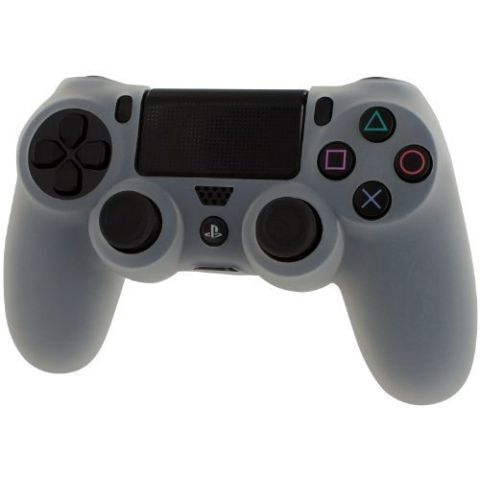 Pro Soft Silicone Protective Cover with Ribbed Handle Grip [Clear White]  (PS4) (New)