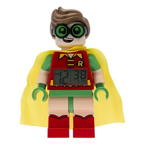 LEGO Batman Movie Robin Kids Minifigure Alarm Clock  | red/green | plastic | 9.5 inches tall | LCD display | boy girl | official (New)