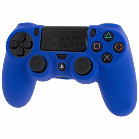 Pro Soft Silicone Protective Cover with Ribbed Handle Grip [Blue]  (PS4) (New)