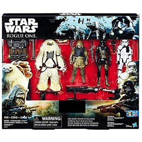 Star Wars Rogue One Exclusive Action Figure 4 Pack Includes: Rebel Commando Pao, Moroff, Imperial Death Trooper and Imperial Stormtrooper (New)