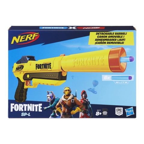 Nerf Fortnite SP-L Blaster with Detachable Barrel and 6 Official Fortnite Elite Darts for Youth, Teens, Adults (New)