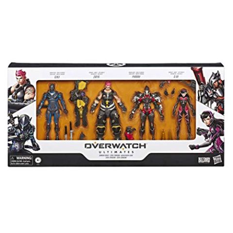 Overwatch Ultimates Series 6 Inch Collectible Carbon Series Action Figure 4pack with Genji, Zarya, Pharah, and D. Va, Blizzard Video Game (New)