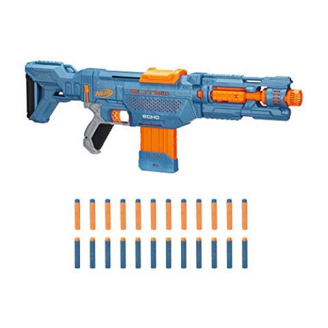 Nerf Elite 2.0 Echo CS-10 Blaster – 24 Official Nerf Darts, 10-Dart Clip, Removable Stock and Barrel Extension, 4 Tactical Rails (New)