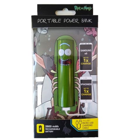 Rick & Morty Power Bank 2,600 mAh Pickle Rick (New)