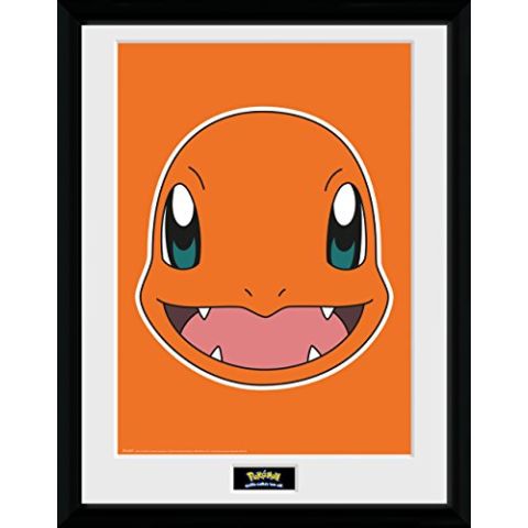 GB eye LTD, Pokemon, Charmander Face, Framed Print, 30 x 40cm, Wood, Multi-Colour, 52 x 44 x 3 cm (New)