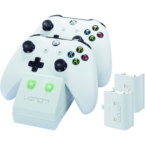 Venom Xbox One Twin Docking Station with 2 x Rechargeable Battery Packs: White (Xbox One) (New)