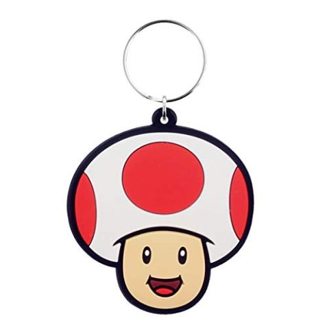 Super Mario (Toad) Rubber Keychains, White, One Size (New) (New)
