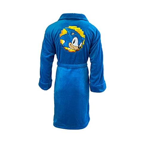 Sonic the Hedgehog Sonic Go Faster Blue Adult Bath Robe (New) (New)