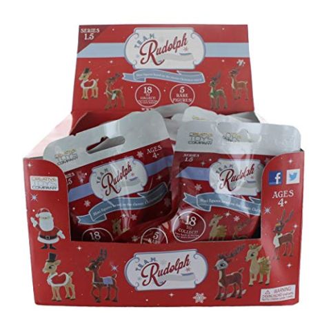 TEAM Rudolph REIN3 Rudolph Nosed Reindeer Mini Figure – Series 1.5-18 Piece CDU, Red (New)