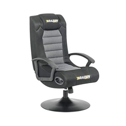 BraZen Stag 2.1 Bluetooth Surround Sound Gaming Chair Grey/Black, Height 94 cm Width 54 cm Length 71 cm (New)
