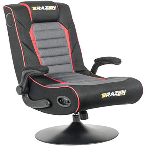BraZen Serpent 2.1 Bluetooth Surround Sound Gaming Chair Grey/Black/Red (New)