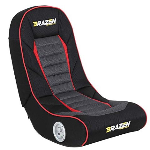 BraZen Sabre 2.0 Bluetooth Surround Sound Gaming Chair - Black/Red/Grey (New)