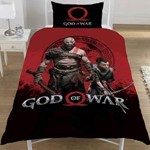 God of War New Official WARRIORS Single Duvet Set Reversible Childrens Novelty Bedding Duvet Cover and Pillowcase (New)