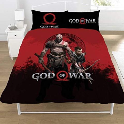 God of War New Official WARRIORS Double Duvet Set Reversible Childrens Novelty Bedding Duvet Cover and Pillowcases (New)
