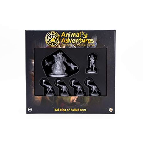 Animal Adventures: Secrets of Gullet Cove - Rat King of Gullet Cove, RPG Enemy Miniatures for Roleplaying Tabletop Games Ready to Paint or Play, 5e Dungeon Crawl Campaign Compatible (New)