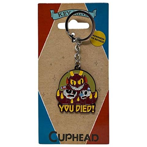 FaNaTtik Cuphead Metal Keychain You Died! Limited Edition 4 cm Keyrings (New)