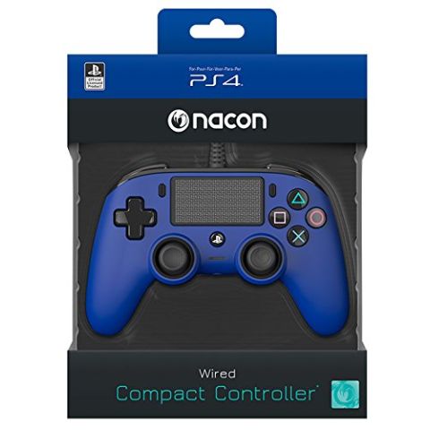 Nacon Wired Compact Controller (Blue) (PS4) (New)