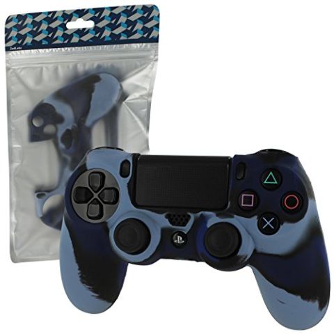 ZedLabz Soft Silicone Protective Cover for Sony PS4 Controller (Dark Blue Camo) (New)