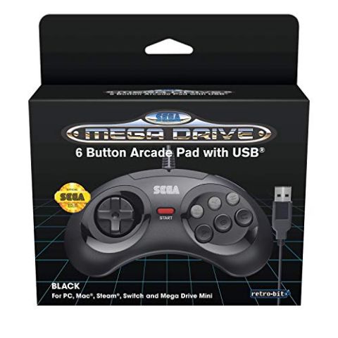 Retro-Bit Official SEGA Mega Drive USB 6-Button Controller (New)