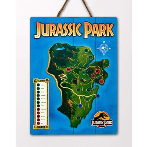 Doctor Collector DCJP16 Jurassic Park Isla Nublar Map WoodArts 3D Print (New)