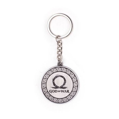 GOD OF WAR Logo Metal Pendant Keychain, Silver (KE253314GDW) (New)