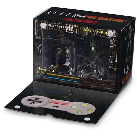 Alien & Predator Statue SNES Video Game Paint Variant Box Set (New)