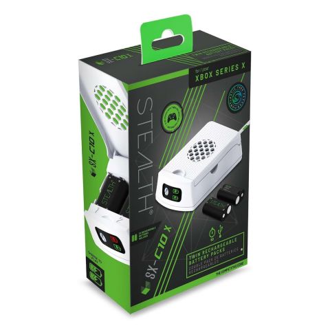 STEALTH SX-C10X Twin Chargeable Battery Packs (White) (Series X) (New)