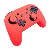 Subsonic Silicone Protective Cover for Nintendo Switch Pro Controller /Custom Kit Colorz with Shell and Grips for Joysticks, Neon Red (New)