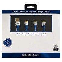 iMP Tech PS5 High Speed 4 Metre Play & Charge Cable Twin Pack (PS5) (New)