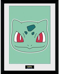 GB eye LTD, Pokemon, Bulbasaur Face, Framed Print, 30 x 40cm, Wood, Multi-Colour, 52 x 44 x 3 cm (New)